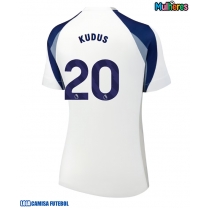 Camisa de Futebol Tottenham Hotspur Mohammed Kudus #20 Equipamento Principal Mulheres 2025-26 Manga Curta